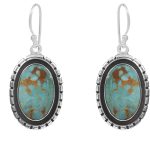 Mohave Turquoise 1.5" 925 Sterling Silver Earring (RS29-21)