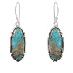Mohave Turquoise 1.5" 925 Sterling Silver Earring (RS29-16)