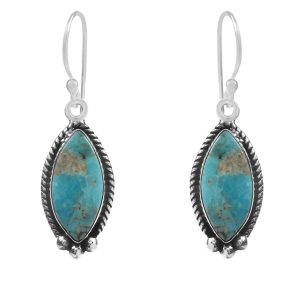 Mohave Turquoise 1.5" 925 Sterling Silver Earring (RS29-27)