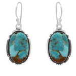 Mohave Turquoise 1.5" 925 Sterling Silver Earring (RS29-17)
