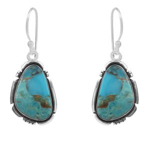 Mohave Turquoise 1.5" 925 Sterling Silver Earring (RS29-18)