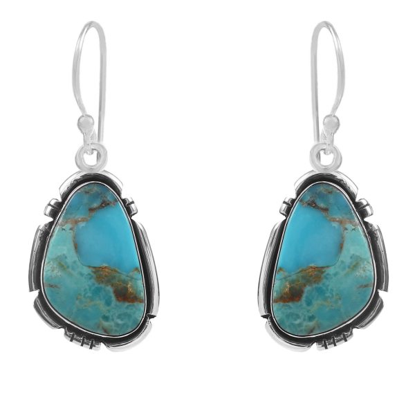 Mohave Turquoise 1.5" 925 Sterling Silver Earring (RS29-18)