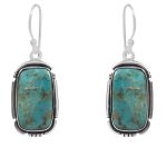 Mohave Turquoise 1.5" 925 Sterling Silver Earring (RS29-19)