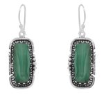 Malachite 1.5" 925 Sterling Silver Earring (RS29-58)