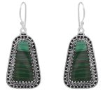 Malachite 1.75" 925 Sterling Silver Earring (RS29-11)