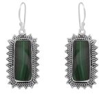 Malachite 1.75" 925 Sterling Silver Earring (RS29-12)