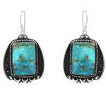 Mohave Turquoise 1.5" 925 Sterling Silver Earring (RS29-30)