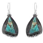Mohave Turquoise 1.5" 925 Sterling Silver Earring (RS29-29)