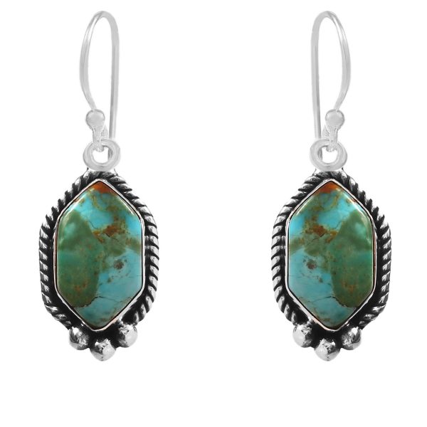 Mohave Turquoise 1.5" 925 Sterling Silver Earring (RS29-32)