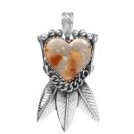 Maligano Jasper Southwest Heart 925 Sterling Silver Pendant (RS29-178)