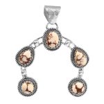 Wild Horse Jasper Navajo Naja 925 Silver Pendant (RS10-159)