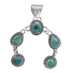 Mohave Turquoise Navajo Naja 925 Silver Pendant (RS10-156)