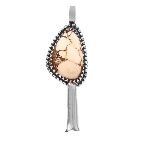 Wild Horse Jasper Squash Blossom 1.75" 925 Sterling Silver Pendant (REXT11-62)