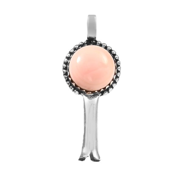 Pink Queen Conch 1.5" 925 Sterling Silver Pendant (REXT11-49)