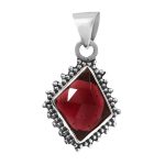 Garnet Rose Cut 1â€³ 925 Sterling Silver Pendant (RS29-199)