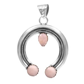 Pink Opal Navajo Naja 925 Silver Pendant (RS10-119)