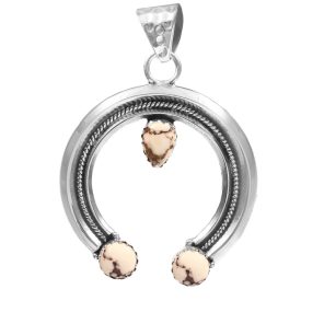 Wild Horse Jasper Navajo Naja 925 Silver Pendant (RS10-117)