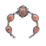 Pink Rhodochrosite Navajo Naja 925 Silver Pendant (RS10-124)