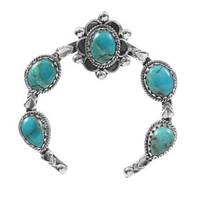 Mohave Turquoise Navajo Naja 925 Silver Pendant (RS10-123)