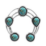 Mohave Turquoise Navajo Naja 925 Silver Pendant (RS10-169)