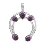 Charoite Navajo Naja 925 Silver Pendant (RS10-147)