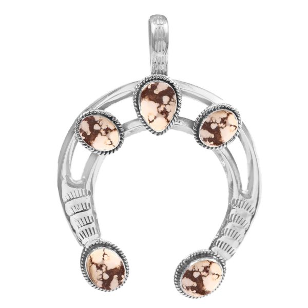 Wild Horse Jasper Navajo Naja 925 Silver Pendant (RS10-145)