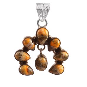 Bumble Bee Jasper Navajo Naja 925 Silver Pendant (RS10-184)