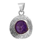Purple Geode Druzy 925 Sterling Silver Pendant (RS47-27)