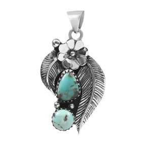 Arizona Turquoise 1.75â€³ 925 Sterling Silver Pendant (REXT8-87)
