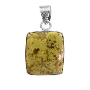 Lizardite 1.5â€³ 925 Sterling Silver Pendant (REXT8-2)