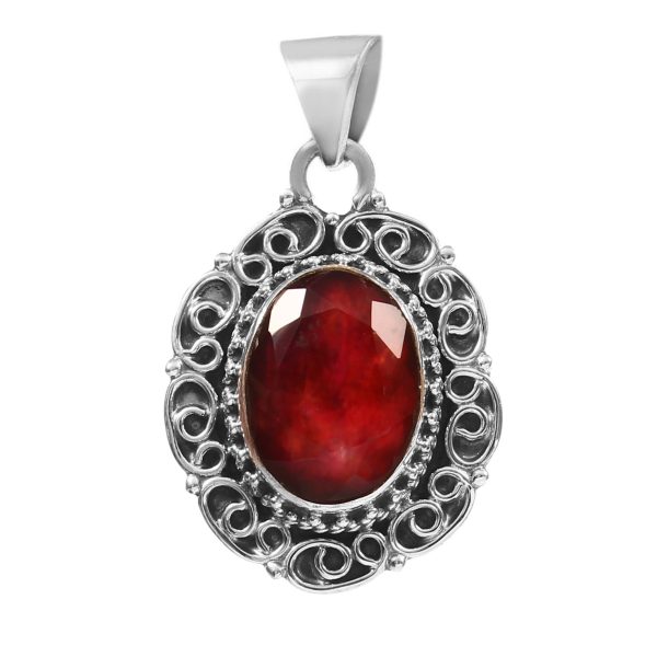 Ammolite (Lab. Made) 1.5â€³ 925 Sterling Silver Pendant (REXT8-86)