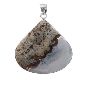 Moss Agate in Blue Opal 2â€³ 925 Sterling Silver Pendant (REXT8-40)