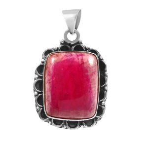 Pink Geode Druzy 1.25â€³ 925 Sterling Silver Pendant (REXT8-21)