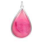 Pink Geode Druzy 2.25â€³ 925 Sterling Silver Pendant (REXT8-24)