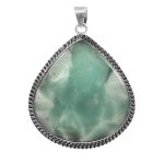 Flinte larimar 2.5â€³ 925 Sterling Silver Pendant (REXT8-29)