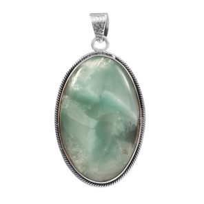 Flinte larimar 2â€³ 925 Sterling Silver Pendant (REXT8-31)
