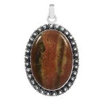 Jasper 2â€³ 925 Sterling Silver Pendant (REXT8-54)