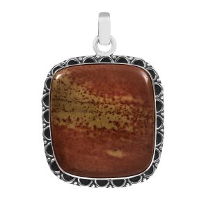 Jasper 1.5â€³ 925 Sterling Silver Pendant (REXT8-55)