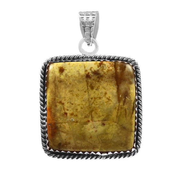 Lizardite 1.5â€³ 925 Sterling Silver Pendant (REXT8-13)