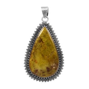 Lizardite 2.25â€³ 925 Sterling Silver Pendant (REXT8-15)