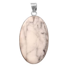 Howlite 2â€³ 925 Sterling Silver Pendant (REXT8-89)