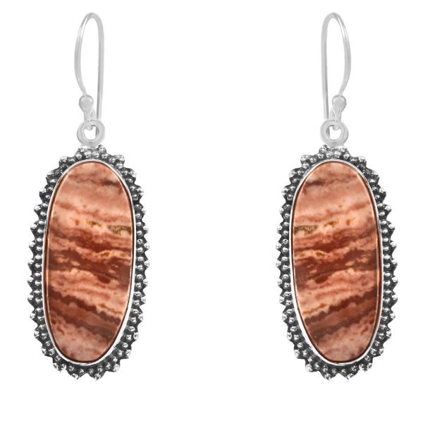 Coconut Jasper 1.75" 925 Sterling Silver Earring (RS29-111)