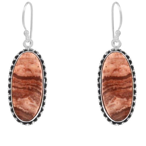 Coconut Jasper 1.5" 925 Sterling Silver Earring (RS29-112)