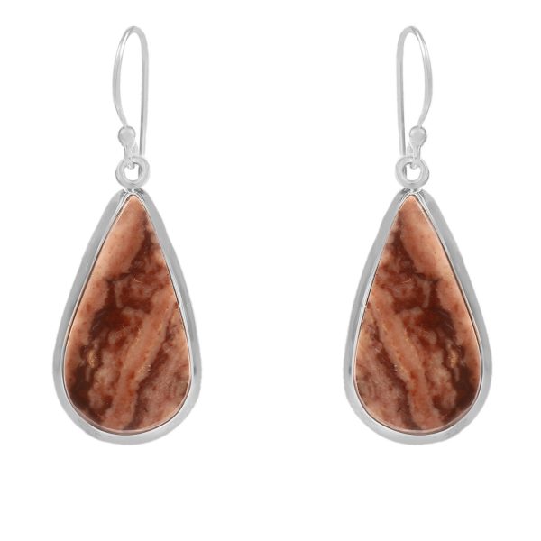 Coconut Jasper 1.5" 925 Sterling Silver Earring (RS29-124)