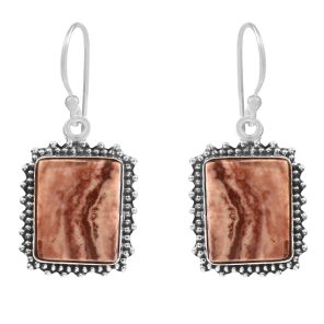 Coconut Jasper 1.25" 925 Sterling Silver Earring (RS29-113)