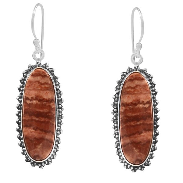 Coconut Jasper 1.75" 925 Sterling Silver Earring (RS29-115)