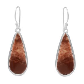 Coconut Jasper 1.5" 925 Sterling Silver Earring (RS29-125)