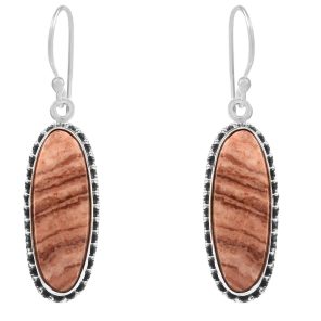 Coconut Jasper 1.75" 925 Sterling Silver Earring (RS29-116)