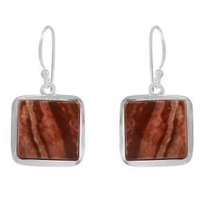 Coconut Jasper 1.5" 925 Sterling Silver Earring (RS29-129)