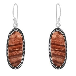 Coconut Jasper 1.75" 925 Sterling Silver Earring (RS29-118)